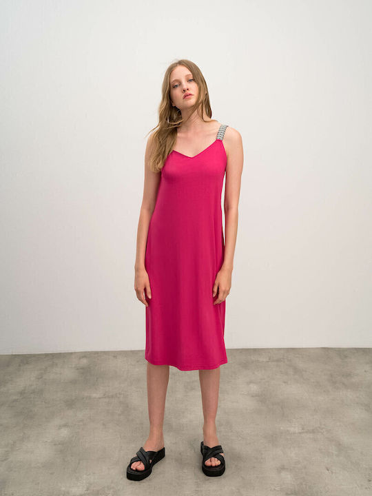 Summer Midi Dress Fuchsia