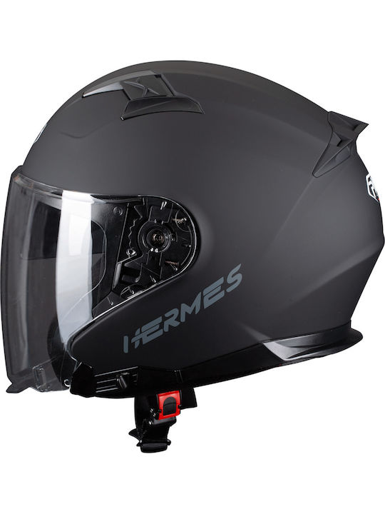 Pilot Hermes SV Black Matt Motorcycle Helmet Je...