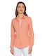 Women's Striped Long Sleeve Shirt Papaya