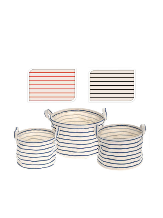 Zaros Set dekorative Körbe mit Griffen Blue/Grey/Red 3Stück