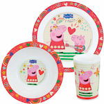 Ango Feeding Set Peppa Pig made of Plastic Multicolour 3pcs