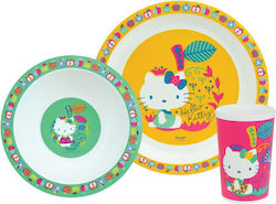 Ango Feeding Set Hello Kitty made of Plastic Multicolour 3pcs