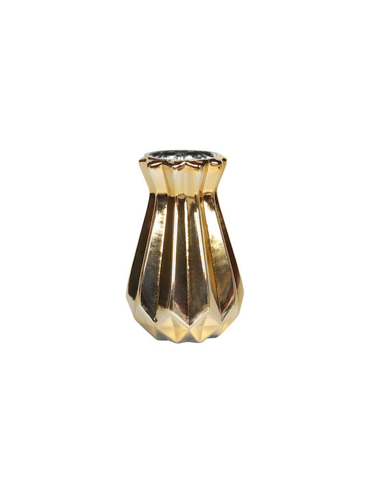 Keskor Glass Vase Χρυσό 12x12x19.5cm