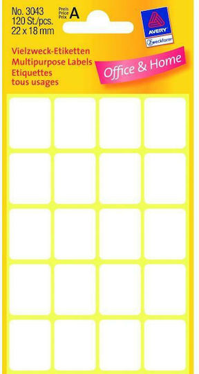 Avery Small Adhesive Labels in White Color 22x18mm