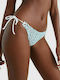 Bikini Slip με Κορδονάκια Μπλε