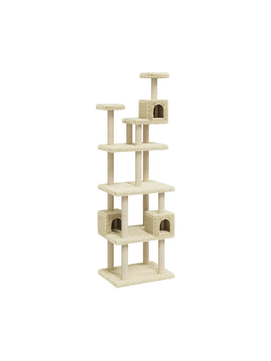 vidaXL Cat Scratching Post Cat Trees Beige 60.5x48x188cm. 171488