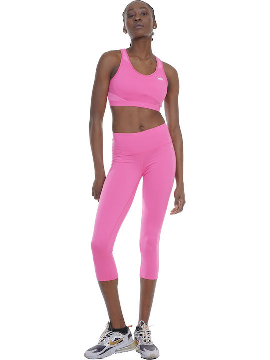 Women's Capri Training Legging High Waisted Dark Pink