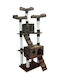 Pet Interest Triple Tower Playground Scratching Post Cat Trees Brown 3 levels 84x56x183cm