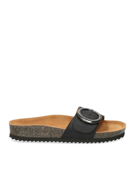 Caprice Leather Women's Flat Sandals in Black C...