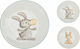 JK Home Decoration Farfurie Ceramică Albă Set 4 Bucăți (Desene Și Modele Diverse)