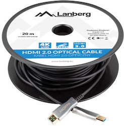 Lanberg CA-HDMI-20FB-0200-BK HDMI 2.0 HDMI male - HDMI male 20m Μαύρο
