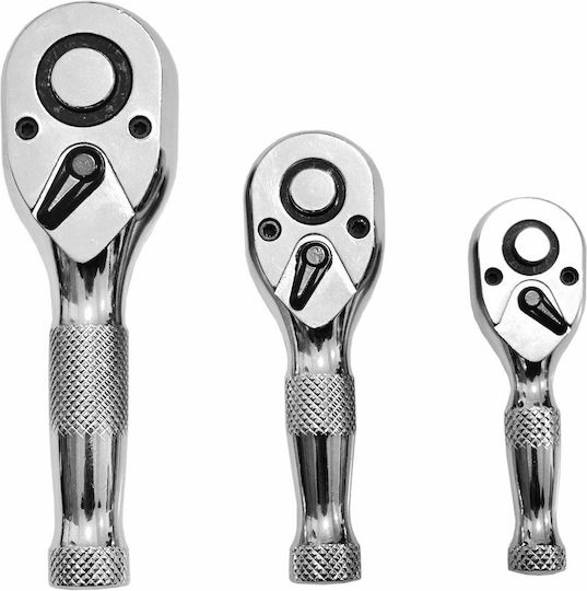 JBM Ratschen Mini 72 Zähne mit Vierkant 1/2" / 1/4" / 3/8" Länge 8.5cm.