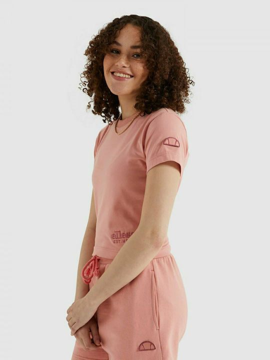 Ellesse Γυναικείο Αθλητικό Crop T-shirt Ροζ