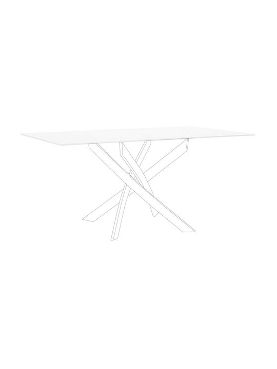 Bizzotto George Rectangular Glass Table Surface 160x90cm