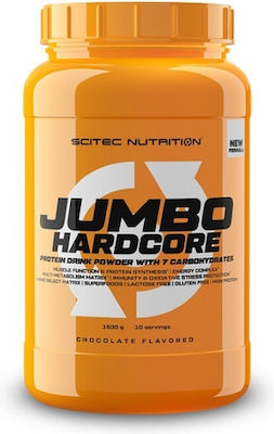 Scitec Nutrition Jumbo Hardcore Drink Powder with 7 Carbohydrates Gluten & Lactose Free with Flavor Chocolate 1.53kg