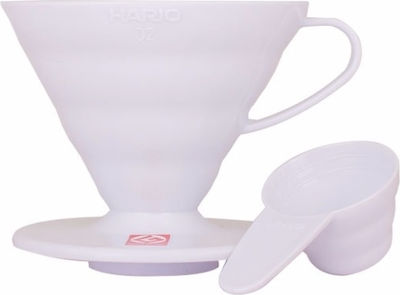 Hario V60 Coffee Dripper Plastic White 137x116x102mm