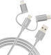 Joby Braided USB to Lightning / Type-C / micro USB Cable Γκρι 1.2m (JB01818-BWW)