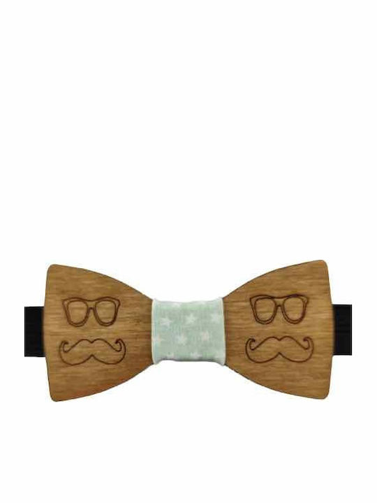 Bonjour Bebe Kids' Wooden Bow Tie Light Blue