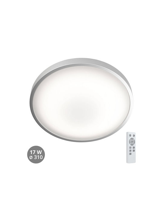 Ledvance Orbis Deckenleuchte 31cm Silber mit Integrierter LED und Fernbedienung