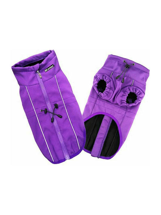 Pet Interest Active Outdoor Μπουφάν Σκύλου Fleece / Αδιάβροχο Μωβ Medium με Μήκος Ράχης 30 εκ.