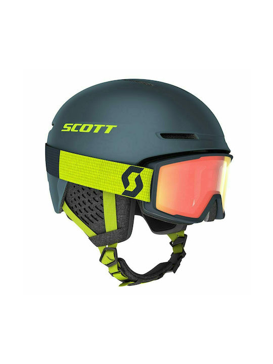Scott Combo Track + Goggle Factor Κράνος για Σκι & Snowboard Grey/Ultralime Yellow