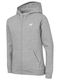 Kids Sweatshirt Cardigan with Hood Gray