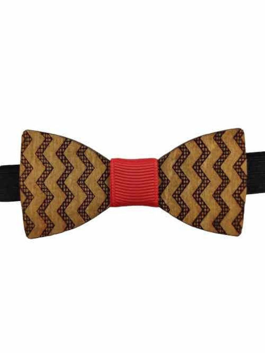 Men's Bow Tie Wooden Ethnic Edition Walnut Bow Tie Red Bonjour Bebe "0001"