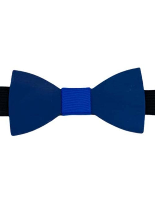 Men's Wooden Bow Tie Main Edition Blue Bow Blue Binding Bonjour Bebe "0019"