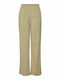 Only Women's High-waisted Fabric Trousers with Elastic in Wide Line Beige