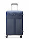 Delsey Ordener Medium Hard Blue Suitcase Travel With 4 Wheels Height 66cm