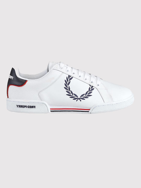 Fred Perry Woodspring Embroidered Ανδρικά Sneakers Λευκά