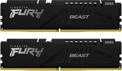 Kingston Fury Beast 16GB DDR5 RAM cu 2 module (2x8GB) și Viteză 6000 pentru Desktop