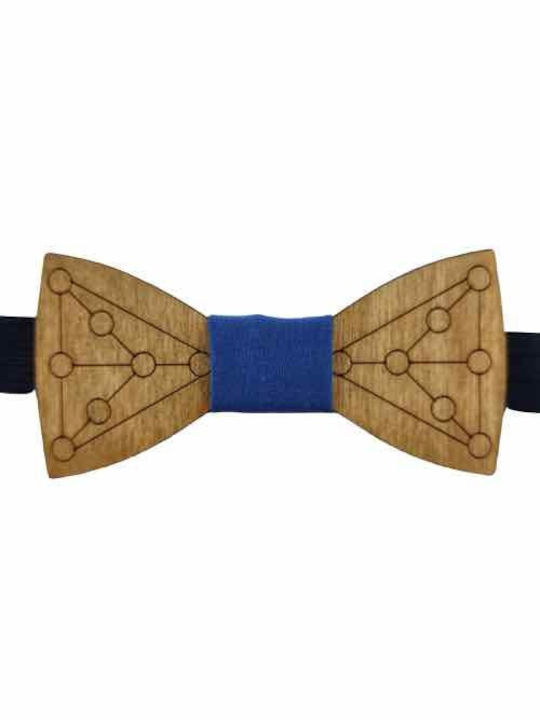 Children's Bow Tie Wooden Grammik Edition Walnut Bow Tie Blue Bonjour Bebe "0037"