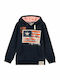 Kinder-Sweatshirt mit Kapuze und Taschen Marineblau AZP2002B1