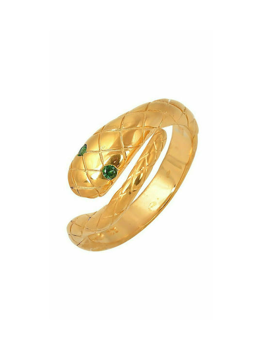 Chophie Γυναικείο Δαχτυλίδι Σεβαλιέ Snake It από Ασήμι Επιχρυσωμένο