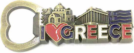 Homestyle Deschizător de sticle I Love Greece Magnet