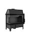 Kratki Zibi L Bs Deco Black Wood Fireplace Insert Fan Heater with Left Corner Window 11kW