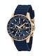 Maserati Sfida Men's Watch 44mm Chronograph Battery with Blue Rubber Strap