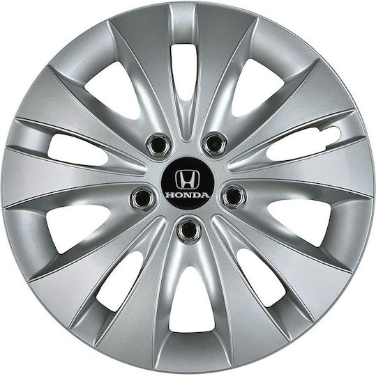 Jestic Σετ Τάσια Αυτοκινήτου Storm X με Σήμα Honda 4τμχ 14" Ασημί