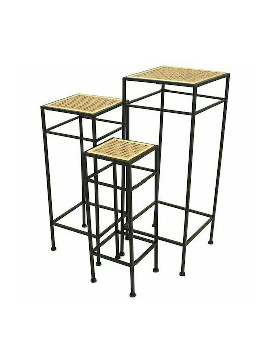 XET-6309 Square Metal Side Table Μαύρο L28xW28xH70.5cm