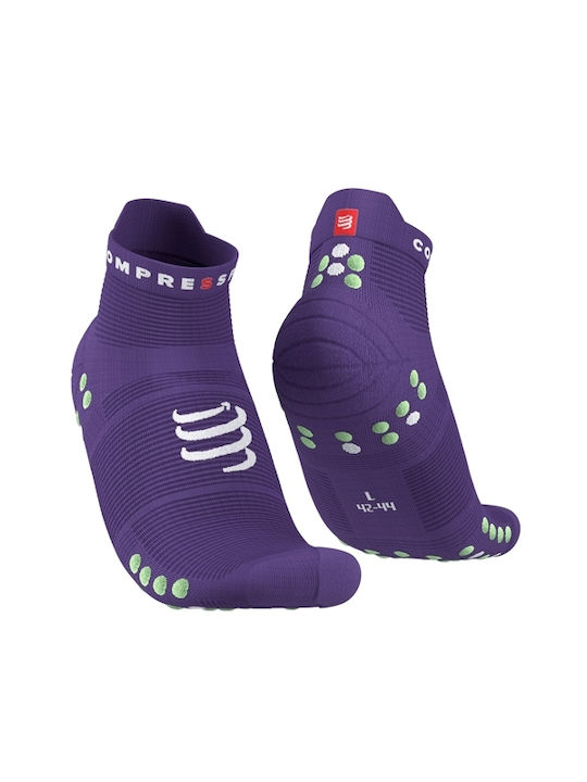 Compressport Pro Racing Socks V4.0 Low Running Κάλτσες Μωβ 1 Ζεύγος