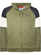 Kinder-Sweatshirt Strickjacke mit Kapuze Khaki Be Kind To My World