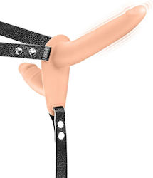 Fetish Tentation Fetisch Tentation Gurtzeug mit Doppelter Dildo 15.5cm und Vibration in Hautfarbe Fetish Tentation Fetisch Tentation Gurtzeug mit Doppelter Dildo 15.5cm und Vibration in Hautfarbe