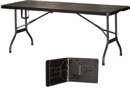Ningbo Tabelle für Camping Klappbar Campingmöbel 183.8x76.3x74.4cm Schwarz