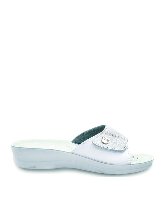 Flache Sandalen für Damen Anatomisch in Silber Farbe