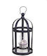 Zaros Floortop Metallic Lantern Black 20.5x20.5x40.5cm