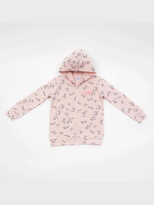 Trax Girls Hooded Sweatshirt with Zipper Pink