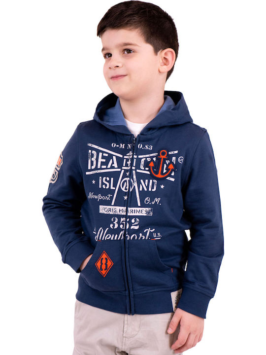 Kinder-Sweatshirt Strickjacke Marineblau AZP2005B2