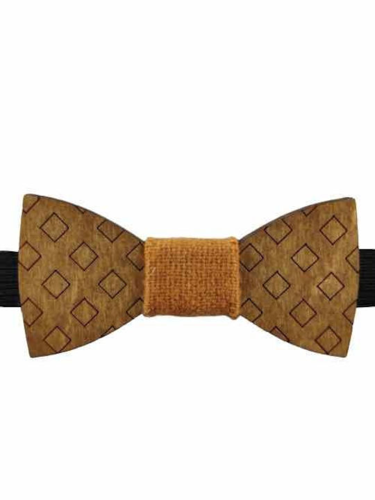 Men's Wooden Bow Tie Grammik Edition Walnut Bow Tie Brown Bonjour Bebe "0010"