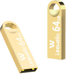 Leewello 64GB USB 3.0 Stick Gold